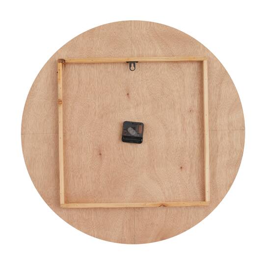 Brown MDF Contemporary Wall Clock, 24" x 24" x 2"